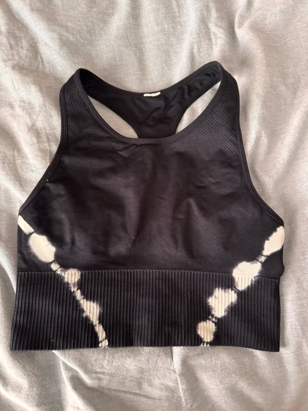 Ziya Black and Cream Tie-Dye Racerback tank - small